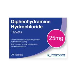 Diphenhydramine 25mg Tablets, Crescent Pharmaceuticals, Crescent Pharma, Crescent Medical UK, Crescent Manufacturing, Crescent R&D, Thorpe Laboratoires, Andover Warehouse, Barnsley Warehouse, M&A Pharma, M&A Pharmachem, Archimedis, Uk Generic Medicine, Uk Pharmaceuticals