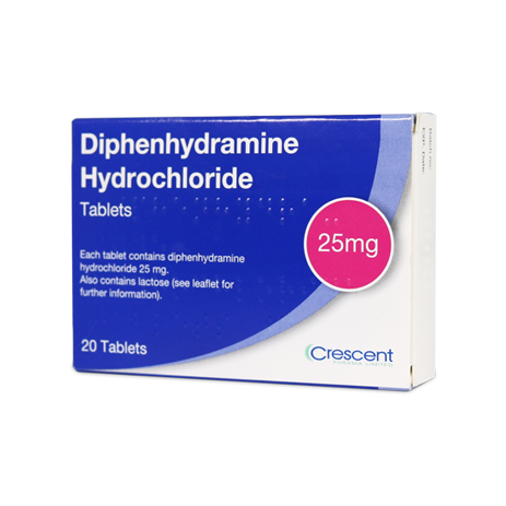 Crescent Pharma Diphenhydramine 25mg Tablets