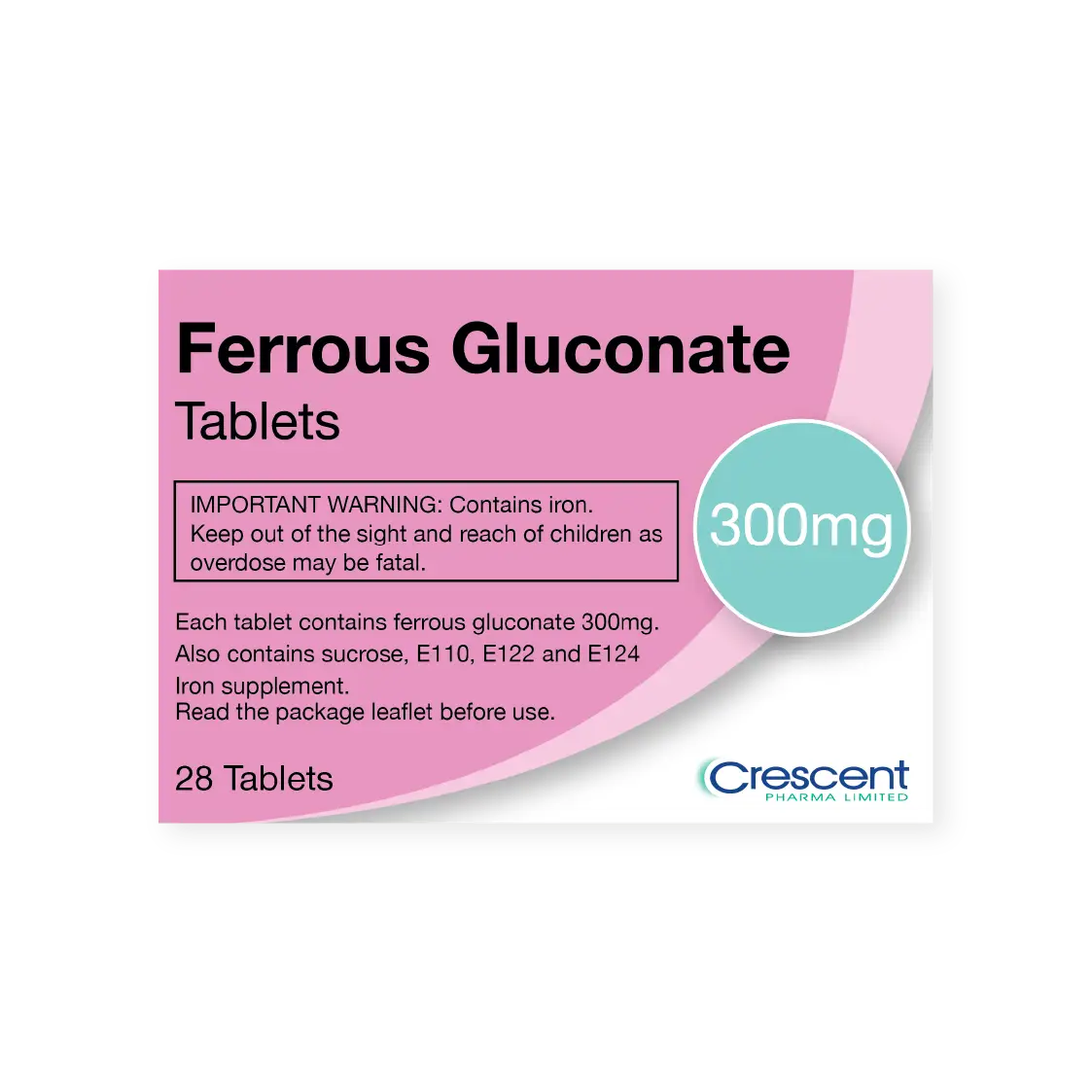 Ferrous Gluconate 300mg Tablets, Crescent Pharmaceuticals, Crescent Pharma, Crescent Medical UK, Crescent Manufacturing, Crescent R&D, Thorpe Laboratoires, Andover Warehouse, Barnsley Warehouse, M&A Pharma, M&A Pharmachem, Archimedis, Uk Generic Medicine, Uk Pharmaceuticals