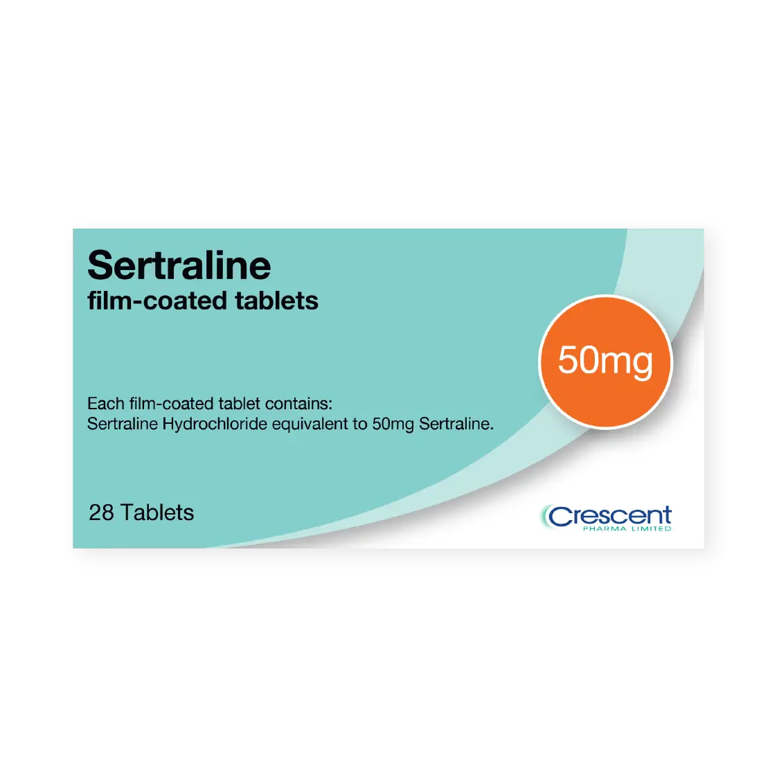 Sertraline 50mg Film-coated Tablets, Crescent Pharmaceuticals, Crescent Pharma, Crescent Medical UK, Crescent Manufacturing, Crescent R&D, Thorpe Laboratoires, Andover Warehouse, Barnsley Warehouse, M&A Pharma, M&A Pharmachem, Archimedis, Uk Generic Medicine, Uk Pharmaceuticals