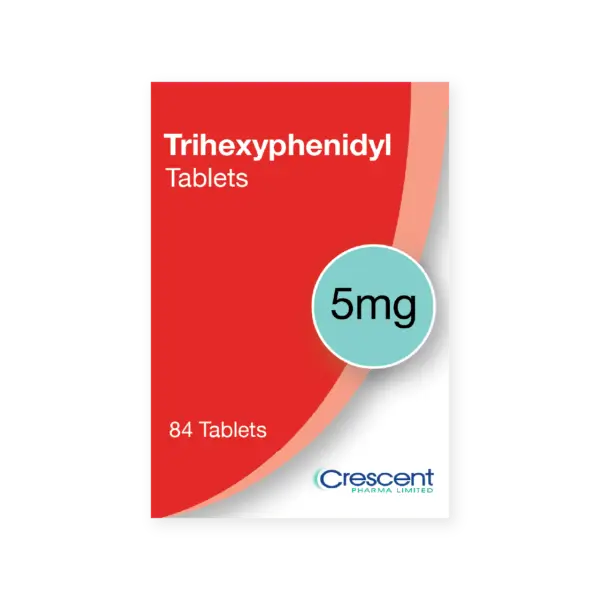 Trihexyphenidyl 5mg Tablets, Crescent Pharmaceuticals, Crescent Pharma, Crescent Medical UK, Crescent Manufacturing, Crescent R&D, Thorpe Laboratoires, Andover Warehouse, Barnsley Warehouse, M&A Pharma, M&A Pharmachem, Archimedis, Uk Generic Medicine, Uk Pharmaceuticals