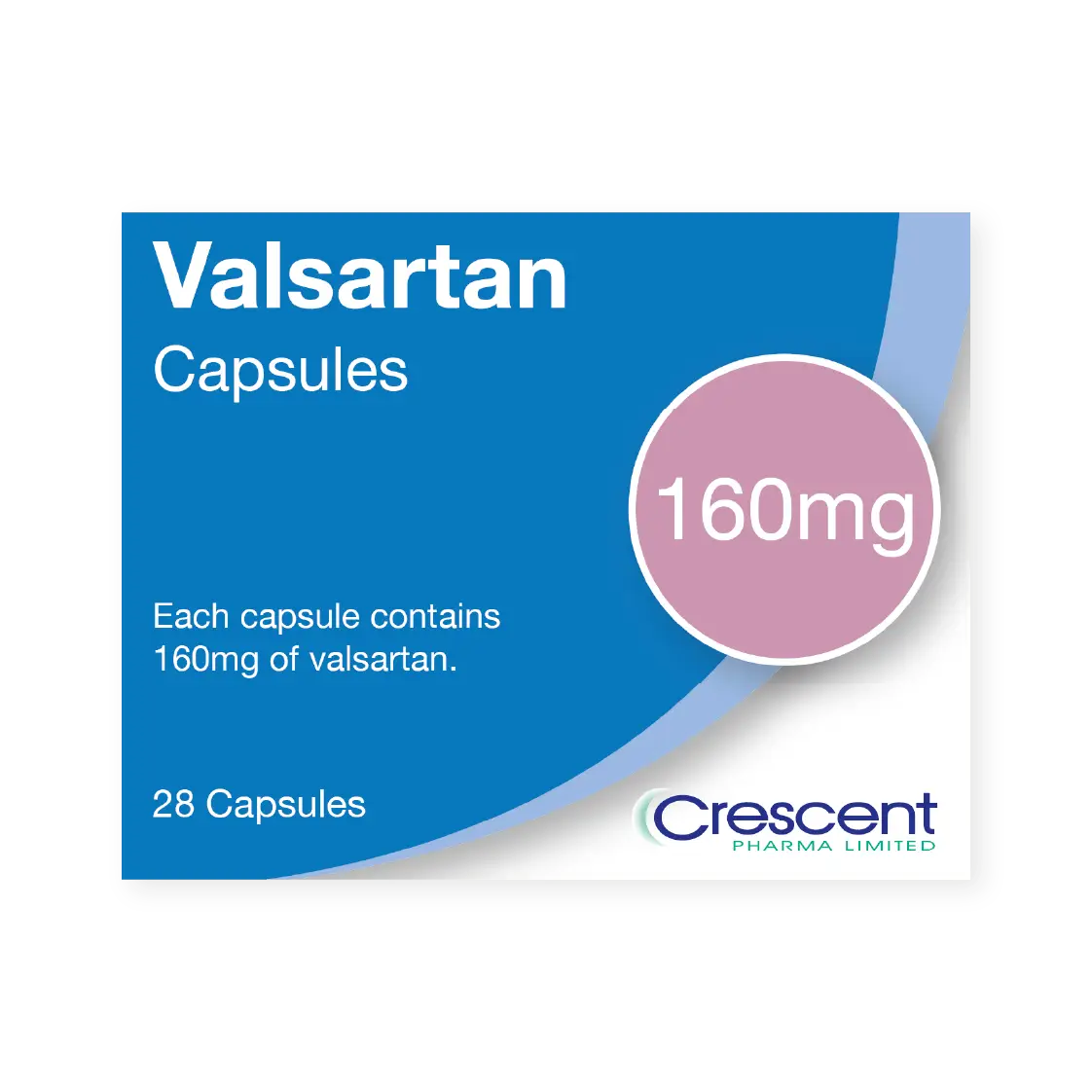 Valsartan 160mg Capsules, Crescent Pharmaceuticals, Crescent Pharma, Crescent Medical UK, Crescent Manufacturing, Crescent R&D, Thorpe Laboratoires, Andover Warehouse, Barnsley Warehouse, M&A Pharma, M&A Pharmachem, Archimedis, Uk Generic Medicine, Uk Pharmaceuticals
