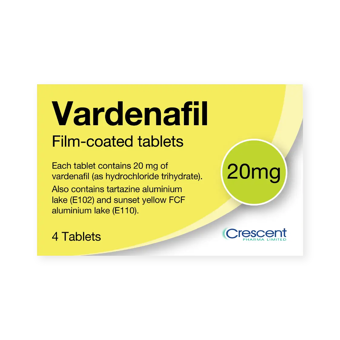 Vardenafil 20mg Film-coated Tablets, Crescent Pharmaceuticals, Crescent Pharma, Crescent Medical UK, Crescent Manufacturing, Crescent R&D, Thorpe Laboratoires, Andover Warehouse, Barnsley Warehouse, M&A Pharma, M&A Pharmachem, Archimedis, Uk Generic Medicine, Uk Pharmaceuticals