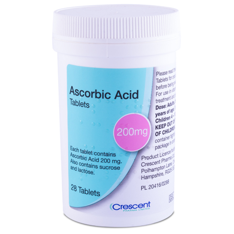 Crescent Pharma Ascorbic Acid 200mg Tablets