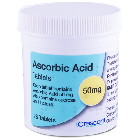 Crescent Pharma Ascorbic Acid 50mg Tablets