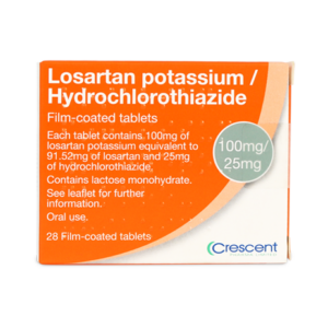 Losartan potassium/Hydrochlorothiazide 100mg/25mg Film-Coated Tablets
