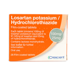 Crescent Pharma Losartan 100mg/25mg Film-coated Tablets