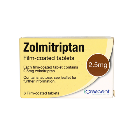 Crescent Pharma Zolmitriptan 2.5mg Film-coated Tablets