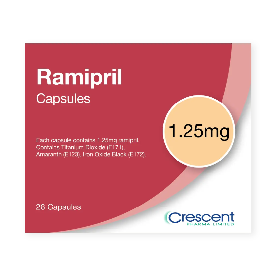 Ramipril 1.25mg Capsules, Crescent Pharmaceuticals, Crescent Pharma, Crescent Medical UK, Crescent Manufacturing, Crescent R&D, Thorpe Laboratoires, Andover Warehouse, Barnsley Warehouse, M&A Pharma, M&A Pharmachem, Archimedis, Uk Generic Medicine, Uk Pharmaceuticals