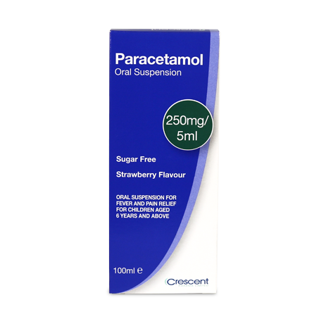 Crescent Pharma Paracetamol 250mg/5ml Oral Suspension 100ml