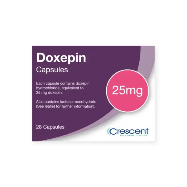 Doxipin 25mg Capsules, Crescent Pharmaceuticals, Crescent Pharma, Crescent Medical UK, Crescent Manufacturing, Crescent R&D, Thorpe Laboratoires, Andover Warehouse, Barnsley Warehouse, M&A Pharma, M&A Pharmachem, Archimedis, Uk Generic Medicine, Uk Pharmaceuticals