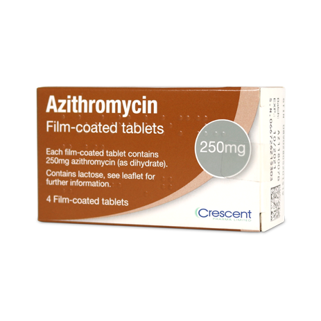 Crescent Pharma Azithromycin 250mg Film-coated Tablets