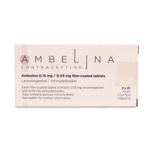 Crescent Pharma Ambelina 0.15mg,0.03mg Film-coated Tablets, Levenogestrel/Ethinylestradiol