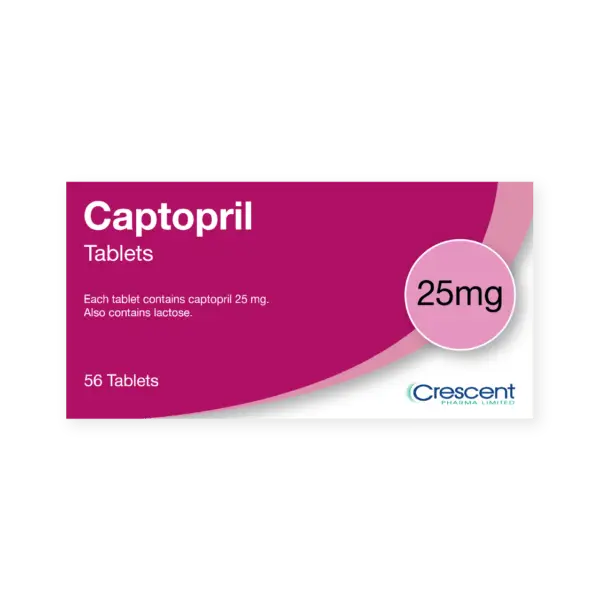 Captopril 25mg Tablets, Crescent Pharmaceuticals, Crescent Pharma, Crescent Medical UK, Crescent Manufacturing, Crescent R&D, Thorpe Laboratoires, Andover Warehouse, Barnsley Warehouse, M&A Pharma, M&A Pharmachem, Archimedis, Uk Generic Medicine, Uk Pharmaceuticals