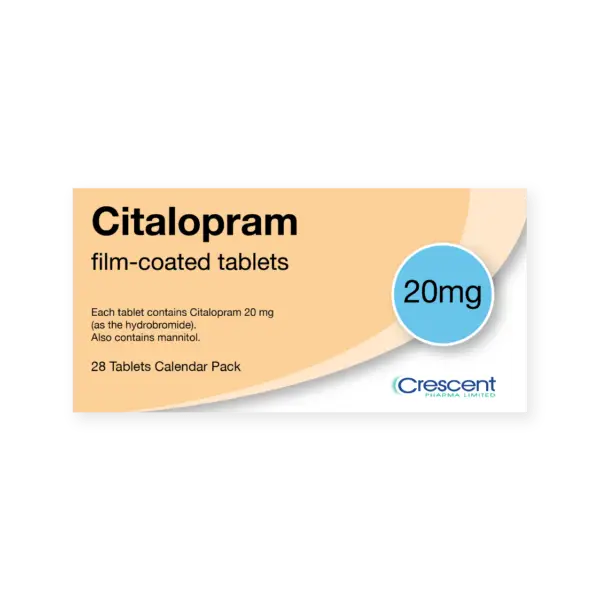 Citalopram 20mg Film-coated Tablets, Crescent Pharmaceuticals, Crescent Pharma, Crescent Medical UK, Crescent Manufacturing, Crescent R&D, Thorpe Laboratoires, Andover Warehouse, Barnsley Warehouse, M&A Pharma, M&A Pharmachem, Archimedis, Uk Generic Medicine, Uk Pharmaceuticals