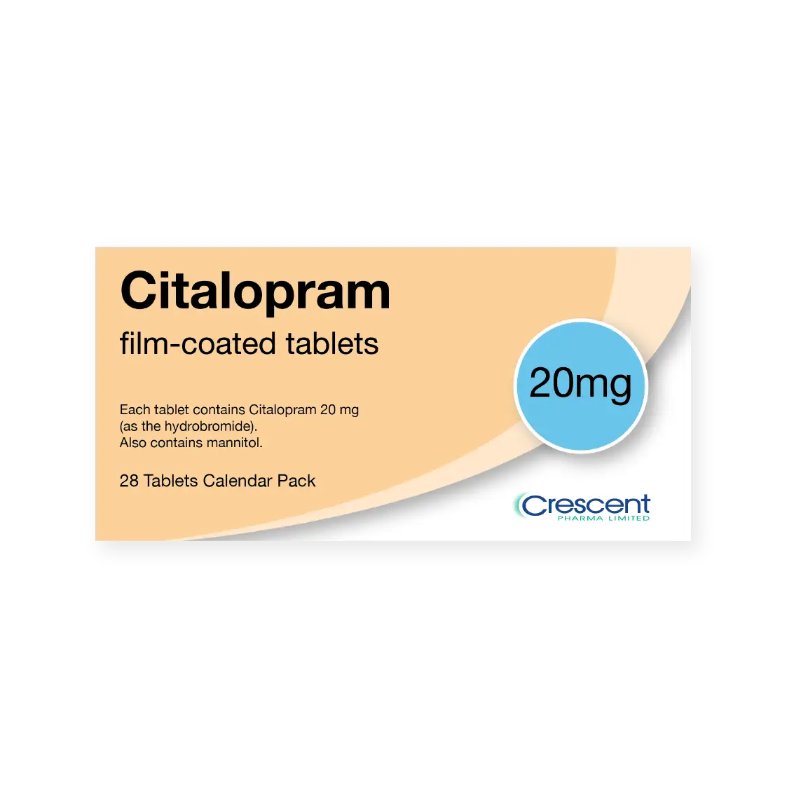 Citalopram 20mg Film-coated Tablets, Crescent Pharmaceuticals, Crescent Pharma, Crescent Medical UK, Crescent Manufacturing, Crescent R&D, Thorpe Laboratoires, Andover Warehouse, Barnsley Warehouse, M&A Pharma, M&A Pharmachem, Archimedis, Uk Generic Medicine, Uk Pharmaceuticals