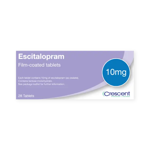 Escitalopram 10mg Film-coated Tablets, Crescent Pharmaceuticals, Crescent Pharma, Crescent Medical UK, Crescent Manufacturing, Crescent R&D, Thorpe Laboratoires, Andover Warehouse, Barnsley Warehouse, M&A Pharma, M&A Pharmachem, Archimedis, Uk Generic Medicine, Uk Pharmaceuticals