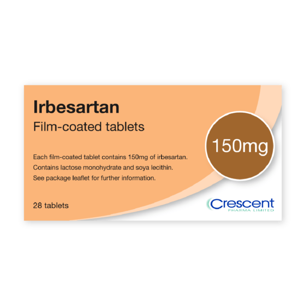 Irbesartan 150mg Film-coated Tablets, Crescent Pharmaceuticals, Crescent Pharma, Crescent Medical UK, Crescent Manufacturing, Crescent R&D, Thorpe Laboratoires, Andover Warehouse, Barnsley Warehouse, M&A Pharma, M&A Pharmachem, Archimedis, Uk Generic Medicine, Uk Pharmaceuticals