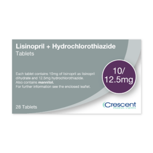 Lisinopril + Hydrochlorothiazide 10mg/12.5mg Tablets, Crescent Pharmaceuticals, Crescent Pharma, Crescent Medical UK, Crescent Manufacturing, Crescent R&D, Thorpe Laboratoires, Andover Warehouse, Barnsley Warehouse, M&A Pharma, M&A Pharmachem, Archimedis, Uk Generic Medicine, Uk Pharmaceuticals