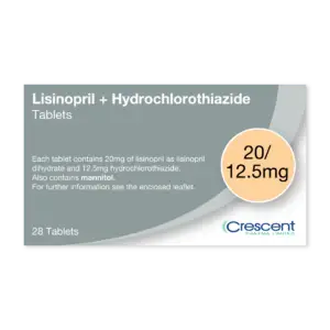 Lisinopril + Hydrochlorothiazide 20mg/12.5mg Tablets, Crescent Pharmaceuticals, Crescent Pharma, Crescent Medical UK, Crescent Manufacturing, Crescent R&D, Thorpe Laboratoires, Andover Warehouse, Barnsley Warehouse, M&A Pharma, M&A Pharmachem, Archimedis, Uk Generic Medicine, Uk Pharmaceuticals