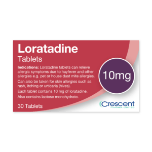 Loratadine 10mg Tablets, Crescent Pharmaceuticals, Crescent Pharma, Crescent Medical UK, Crescent Manufacturing, Crescent R&D, Thorpe Laboratoires, Andover Warehouse, Barnsley Warehouse, M&A Pharma, M&A Pharmachem, Archimedis, Uk Generic Medicine, Uk Pharmaceuticals