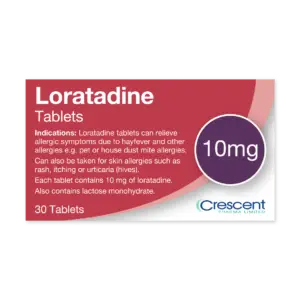Loratadine 10mg Tablets, Crescent Pharmaceuticals, Crescent Pharma, Crescent Medical UK, Crescent Manufacturing, Crescent R&D, Thorpe Laboratoires, Andover Warehouse, Barnsley Warehouse, M&A Pharma, M&A Pharmachem, Archimedis, Uk Generic Medicine, Uk Pharmaceuticals
