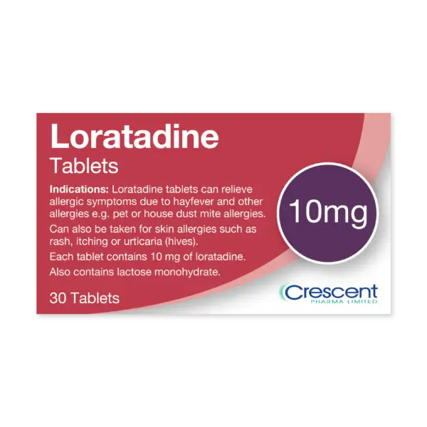 Loratadine 10mg Tablets, Crescent Pharmaceuticals, Crescent Pharma, Crescent Medical UK, Crescent Manufacturing, Crescent R&D, Thorpe Laboratoires, Andover Warehouse, Barnsley Warehouse, M&A Pharma, M&A Pharmachem, Archimedis, Uk Generic Medicine, Uk Pharmaceuticals