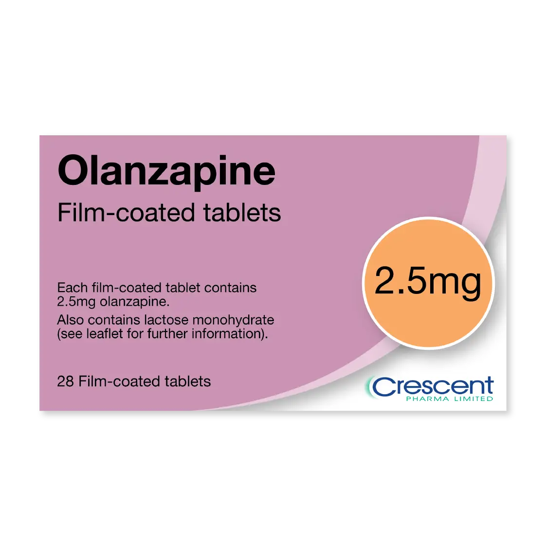 Olanzapine 2.5mg Film-coated Tablets, Crescent Pharmaceuticals, Crescent Pharma, Crescent Medical UK, Crescent Manufacturing, Crescent R&D, Thorpe Laboratoires, Andover Warehouse, Barnsley Warehouse, M&A Pharma, M&A Pharmachem, Archimedis, Uk Generic Medicine, Uk Pharmaceuticals