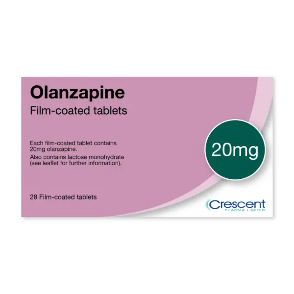 Olanzapine 20mg Film-coated Tablets, Crescent Pharmaceuticals, Crescent Pharma, Crescent Medical UK, Crescent Manufacturing, Crescent R&D, Thorpe Laboratoires, Andover Warehouse, Barnsley Warehouse, M&A Pharma, M&A Pharmachem, Archimedis, Uk Generic Medicine, Uk Pharmaceuticals
