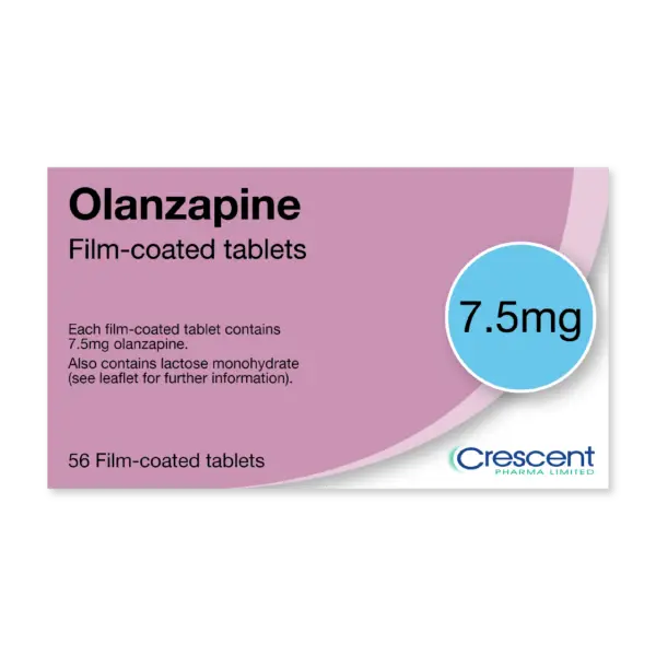 Olanzapine 7.5mg Film-coated Tablets, Crescent Pharmaceuticals, Crescent Pharma, Crescent Medical UK, Crescent Manufacturing, Crescent R&D, Thorpe Laboratoires, Andover Warehouse, Barnsley Warehouse, M&A Pharma, M&A Pharmachem, Archimedis, Uk Generic Medicine, Uk Pharmaceuticals