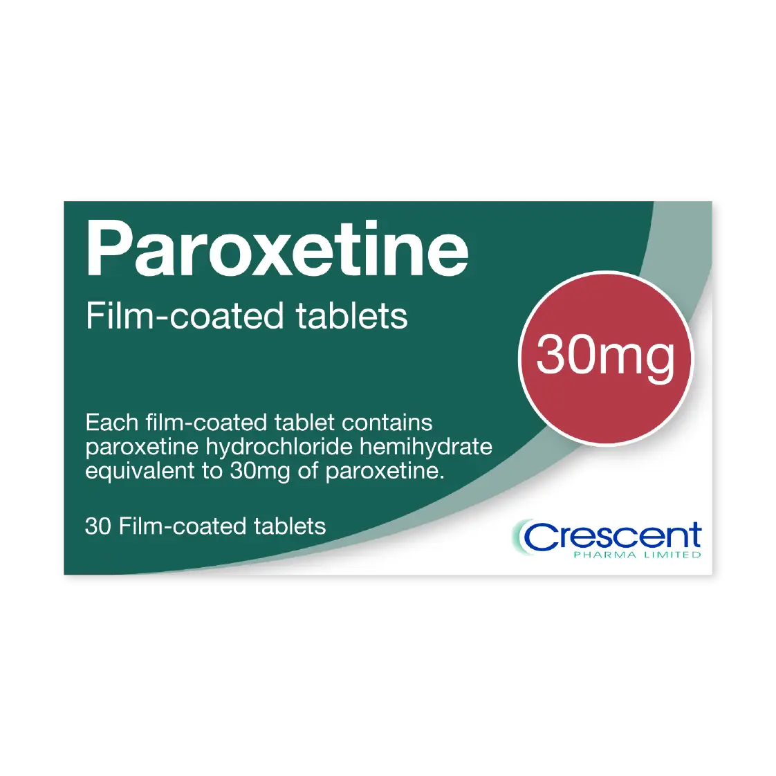 Paroxetine 30mg Film-coated Tablets Paroxetine 30mg Film-coated Tablets, Crescent Pharmaceuticals, Crescent Pharma, Crescent Medical UK, Crescent Manufacturing, Crescent R&D, Thorpe Laboratoires, Andover Warehouse, Barnsley Warehouse, M&A Pharma, M&A Pharmachem, Archimedis, Uk Generic Medicine, Uk Pharmaceuticals