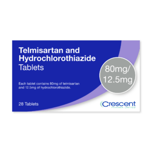 Telmisartan and Hydrochlorothiazide 80mg,12.5mg Tablets, Crescent Pharmaceuticals, Crescent Pharma, Crescent Medical UK, Crescent Manufacturing, Crescent R&D, Thorpe Laboratoires, Andover Warehouse, Barnsley Warehouse, M&A Pharma, M&A Pharmachem, Archimedis, Uk Generic Medicine, Uk Pharmaceuticals