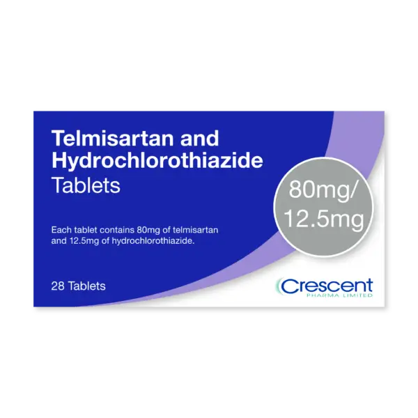 Telmisartan and Hydrochlorothiazide 80mg,12.5mg Tablets, Crescent Pharmaceuticals, Crescent Pharma, Crescent Medical UK, Crescent Manufacturing, Crescent R&D, Thorpe Laboratoires, Andover Warehouse, Barnsley Warehouse, M&A Pharma, M&A Pharmachem, Archimedis, Uk Generic Medicine, Uk Pharmaceuticals