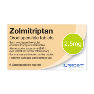 Zolmitriptan 2.5mg Orodispersible Tablets, Crescent Pharmaceuticals, Crescent Pharma, Crescent Medical UK, Crescent Manufacturing, Crescent R&D, Thorpe Laboratoires, Andover Warehouse, Barnsley Warehouse, M&A Pharma, M&A Pharmachem, Archimedis, Uk Generic Medicine, Uk Pharmaceuticals