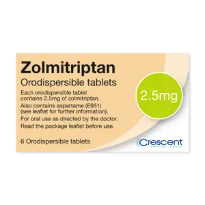 Zolmitriptan 2.5mg Orodispersible Tablets, Crescent Pharmaceuticals, Crescent Pharma, Crescent Medical UK, Crescent Manufacturing, Crescent R&D, Thorpe Laboratoires, Andover Warehouse, Barnsley Warehouse, M&A Pharma, M&A Pharmachem, Archimedis, Uk Generic Medicine, Uk Pharmaceuticals