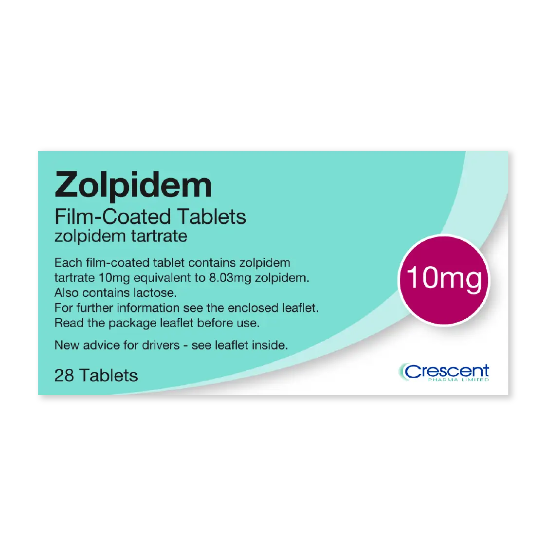 Zolpidem 10mg Film-coated Tablets, Crescent Pharmaceuticals, Crescent Pharma, Crescent Medical UK, Crescent Manufacturing, Crescent R&D, Thorpe Laboratoires, Andover Warehouse, Barnsley Warehouse, M&A Pharma, M&A Pharmachem, Archimedis, Uk Generic Medicine, Uk Pharmaceuticals
