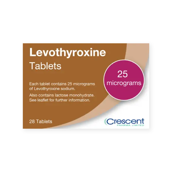 Levothyroxine 25mcg Tablets, Crescent Pharmaceuticals, Crescent Pharma, Crescent Medical UK, Crescent Manufacturing, Crescent R&D, Thorpe Laboratoires, Andover Warehouse, Barnsley Warehouse, M&A Pharma, M&A Pharmachem, Archimedis, Uk Generic Medicine, Uk Pharmaceuticals
