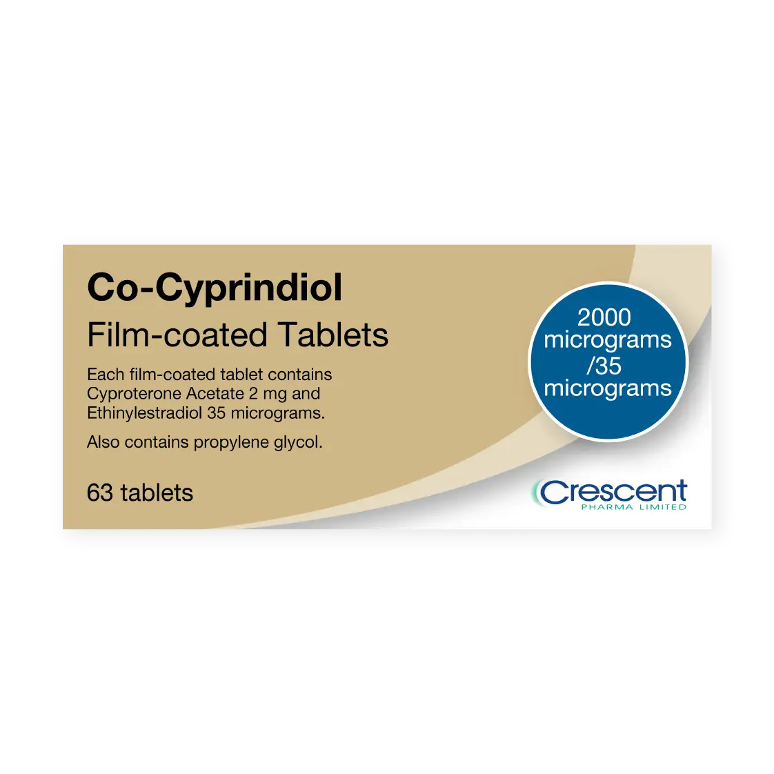 Co-Cyprindiol 2000mcg/35mcg Film-coated Tablets, Crescent Pharmaceuticals, Crescent Pharma, Crescent Medical UK, Crescent Manufacturing, Crescent R&D, Thorpe Laboratoires, Andover Warehouse, Barnsley Warehouse, M&A Pharma, M&A Pharmachem, Archimedis, Uk Generic Medicine, Uk Pharmaceuticals