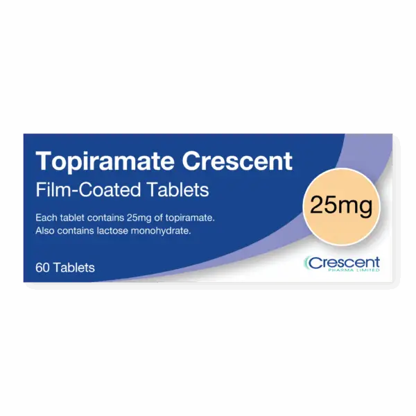 Topiramate 25mg Film-coated Tablets, Crescent Pharmaceuticals, Crescent Pharma, Crescent Medical UK, Crescent Manufacturing, Crescent R&D, Thorpe Laboratoires, Andover Warehouse, Barnsley Warehouse, M&A Pharma, M&A Pharmachem, Archimedis, Uk Generic Medicine, Uk Pharmaceuticals