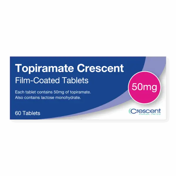 Topiramate 50mg Film-coated Tablets, Crescent Pharmaceuticals, Crescent Pharma, Crescent Medical UK, Crescent Manufacturing, Crescent R&D, Thorpe Laboratoires, Andover Warehouse, Barnsley Warehouse, M&A Pharma, M&A Pharmachem, Archimedis, Uk Generic Medicine, Uk Pharmaceuticals
