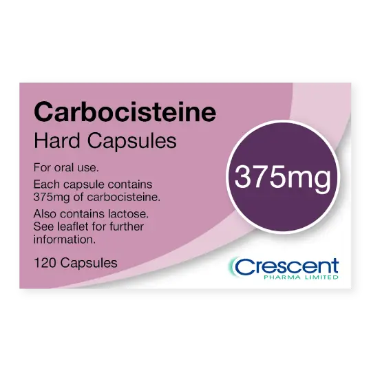 Carbocisteine 375mg Capsules, Crescent Pharmaceuticals, Crescent Pharma, Crescent Medical UK, Crescent Manufacturing, Crescent R&D, Thorpe Laboratoires, Andover Warehouse, Barnsley Warehouse, M&A Pharma, M&A Pharmachem, Archimedis, Uk Generic Medicine, Uk Pharmaceuticals