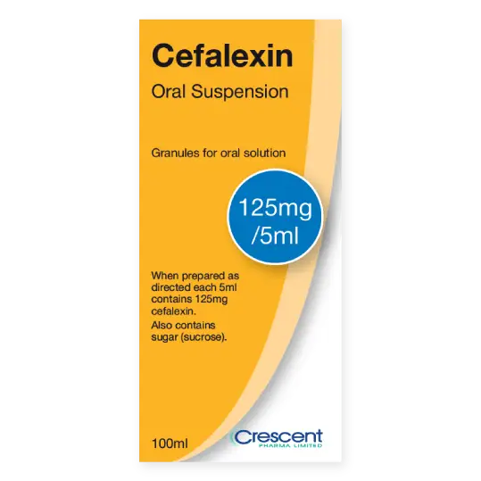 Cefalexin 125mg/5ml Oral Suspension, Crescent Pharmaceuticals, Crescent Pharma, Crescent Medical UK, Crescent Manufacturing, Crescent R&D, Thorpe Laboratoires, Andover Warehouse, Barnsley Warehouse, M&A Pharma, M&A Pharmachem, Archimedis, Uk Generic Medicine, Uk Pharmaceuticals