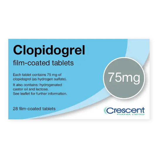 Clopidogrel 75mg Film-coated Tablets, Crescent Pharmaceuticals, Crescent Pharma, Crescent Medical UK, Crescent Manufacturing, Crescent R&D, Thorpe Laboratoires, Andover Warehouse, Barnsley Warehouse, M&A Pharma, M&A Pharmachem, Archimedis, Uk Generic Medicine, Uk Pharmaceuticals